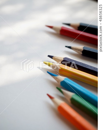 Color pencils, sketchbooks and coffee Color pencils, sketchbooks and coffee 48656325