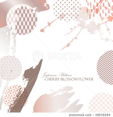Cherry blossom template vector for wedding card. 48656894