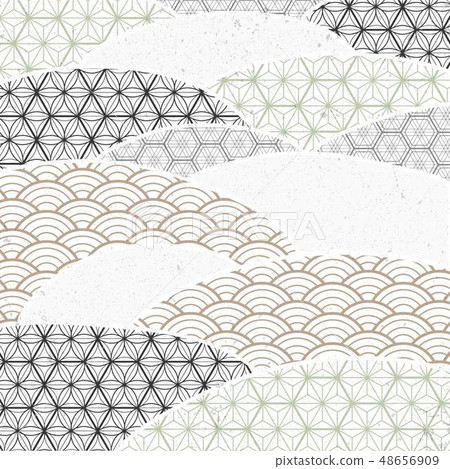 Japanese pattern background. Circle and curve Japanese pattern background. Circle and curve 48656909