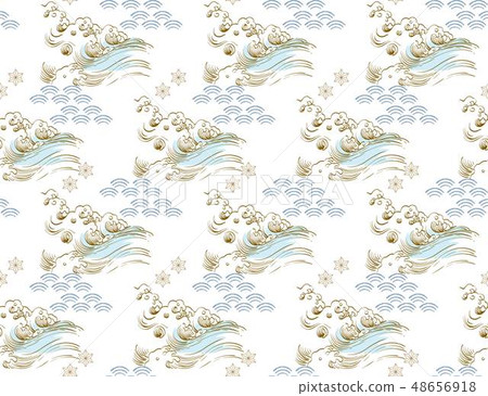 Japanese pattern vector. Wave background. Japanese pattern vector. Wave background. 48656918