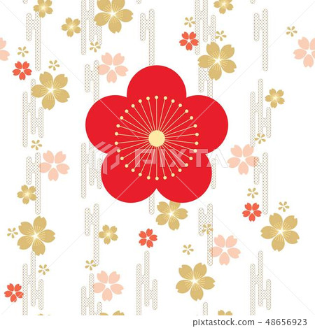 Red cherry blossom template vector. Red cherry blossom template vector. 48656923
