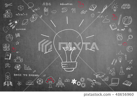 Idea light bulb doodle creative thinking education 48656960