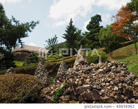 Korean traditional stone tower landscape Korean traditional stone tower landscape 48656962