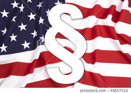 USA flag with paragraph symbol USA flag with paragraph symbol 48657318