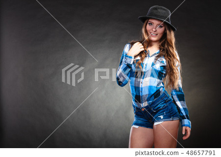 Portrait of gorgeous country woman girl. Fashion. Portrait of gorgeous country woman girl. Fashion. 48657791
