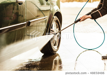Car washing on open air 48658486
