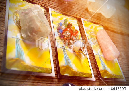 Tarot cards on a board 48658505