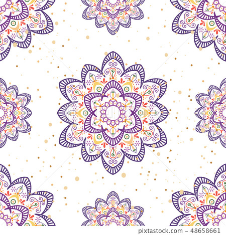 Seamless decorative ornament in form of mandala 48658661