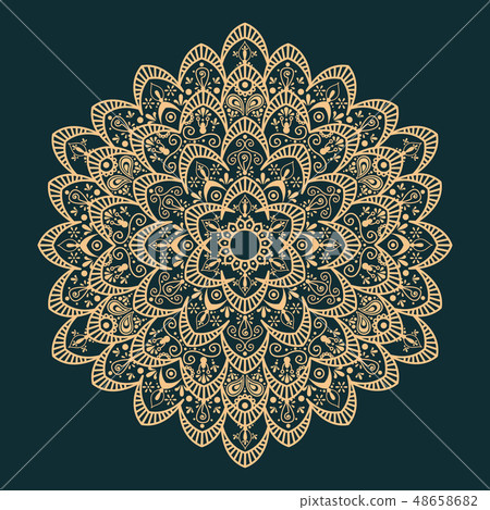 Mandala isolated design element, geometric pattern 48658682