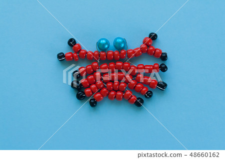 crab made of beads, children's crafts crab made of beads, children's crafts 48660162