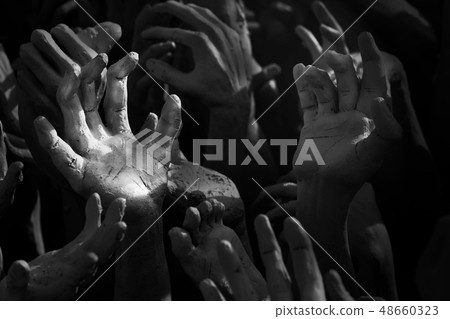 hands Raise dark waiting help, hope and more. hands Raise dark waiting help, hope and more. 48660323