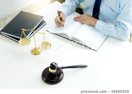 Judge lawyer gavel work in office Judge lawyer gavel work in office 48660509