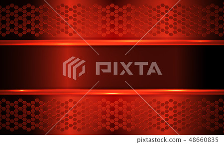 Geometric abstract bright red design with curly... - Stock Illustration ...