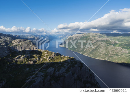 Panorama of Lysefjord, Norway Panorama of Lysefjord, Norway 48660911