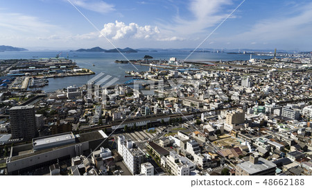 Seto Ohashi bridge from Marugame city Seto Ohashi bridge from Marugame city 48662188