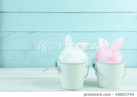 Shot of decoration Happy Easter holiday background Shot of decoration Happy Easter holiday background 48663749