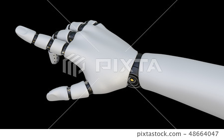 Robot hand pointing index finger, isolated - Stock Illustration ...