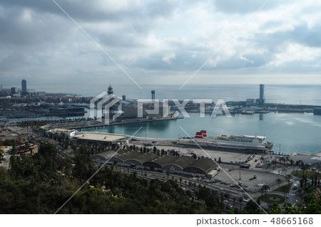 Cruise port terminal of city Barcelona, Spain Cruise port terminal of city Barcelona, Spain 48665168