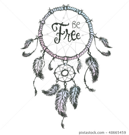 Dream catcher isolated on white background, 48665459