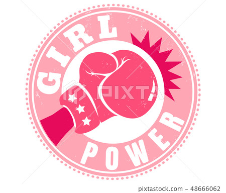 Retro emblem for women boxing 48666062