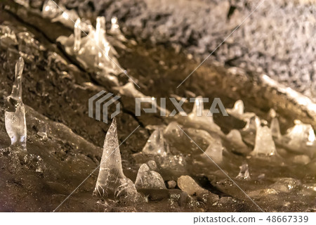 Fuji mountain ice ice landscape icicle bamboo shoots Fuji mountain ice ice landscape icicle bamboo shoots 48667339