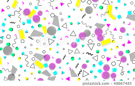 Pop art color background. Memphis pattern 48667485
