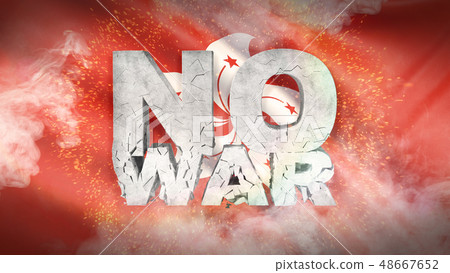 No war concept. Flag of Hong Kong. Waved highly detailed fabric texture. 3D illustration. 48667652