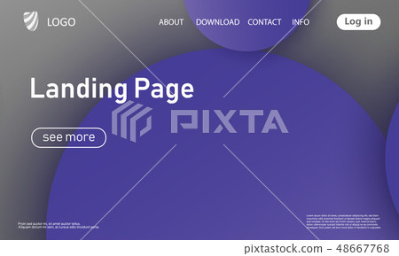 Website landing page. Material design. - Stock Illustration [48667768 ...