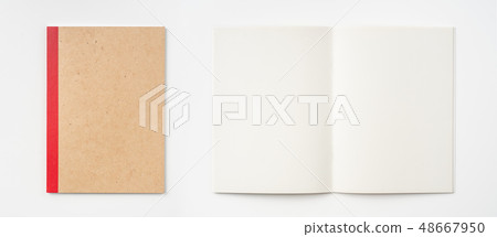 color kraft notebook on white background 48667950
