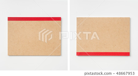 color kraft notebook on white background 48667953