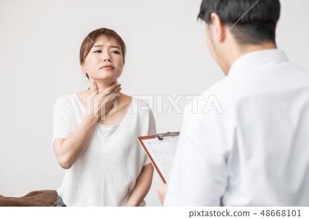 接受諮詢的女性（喉嚨） 48668101