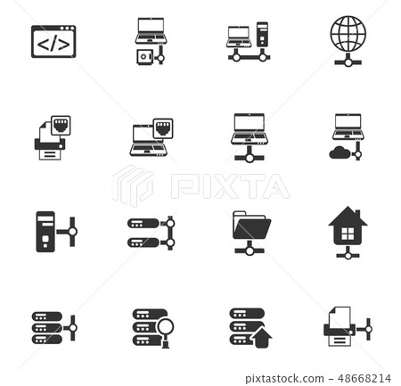 server icon set-插圖素材 [48668214] - PIXTA圖庫