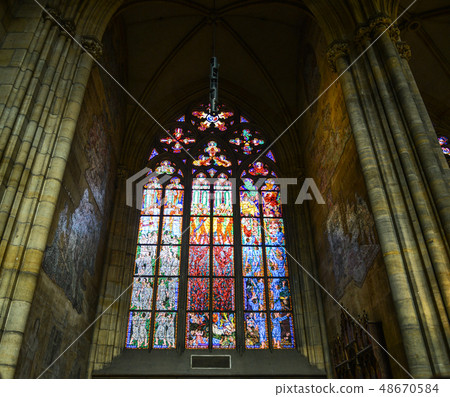 Colorful stained glass windows Colorful stained glass windows 48670584