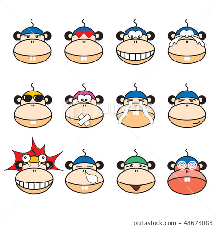 Monkey emoticons Monkey emoticons 48673083