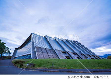 Nagano City Olympic Memorial Arena Em Wave Evening landscape Nagano City Olympic Memorial Arena Em Wave Evening landscape 48673983