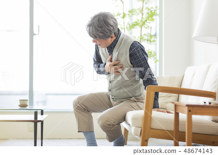 Senior male illness 48674143