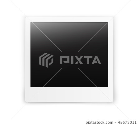 Retro realistic vertical blank instant photo frame 48675011