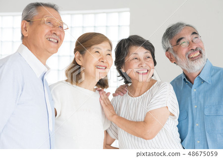 Japanese senior male female four people 48675059