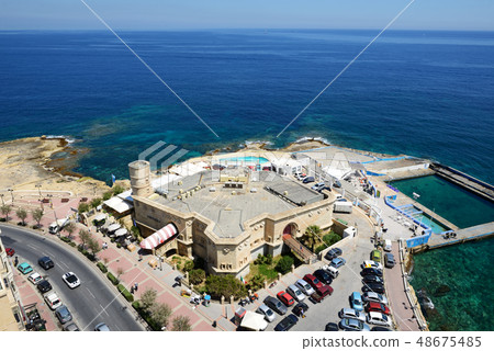 The view on Fortizza restaurant and beach, Sliema 48675485