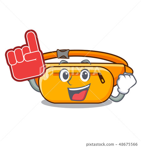 Foam finger waist bag isolated in the cartoon 48675566