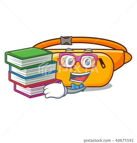 Student with book waist bag isolated in the cartoon Student with book waist bag isolated in the cartoon 48675591