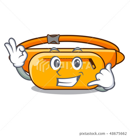 Call me waist bag isolated in the cartoon 48675662