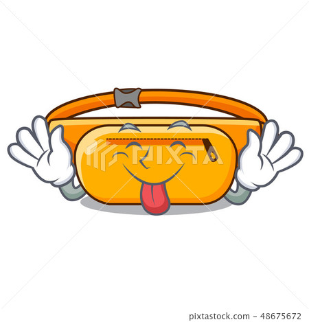 Tongue out waist bag isolated in the cartoon Tongue out waist bag isolated in the cartoon 48675672