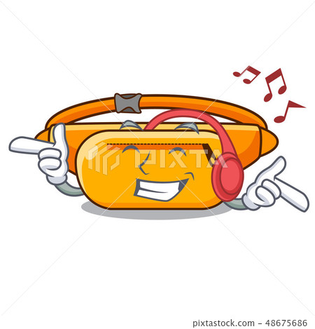 Listening music waist bag the shape funny characters Listening music waist bag the shape funny characters 48675686
