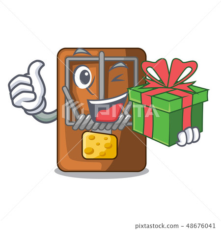 With gift mousetrap isolated with in the cartoon With gift mousetrap isolated with in the cartoon 48676041