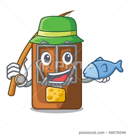 Fishing mousetrap isolated with in the cartoon Fishing mousetrap isolated with in the cartoon 48676046