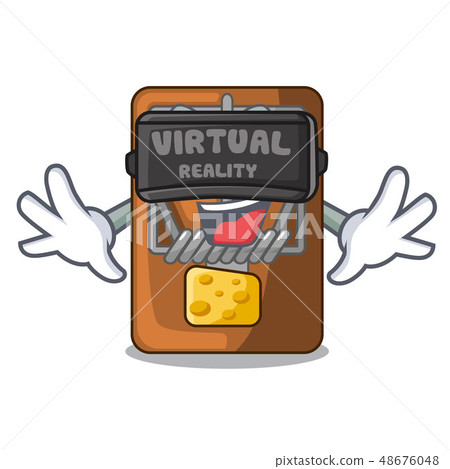 Virtual reality mousetrap isolated with in the cartoon Virtual reality mousetrap isolated with in the cartoon 48676048