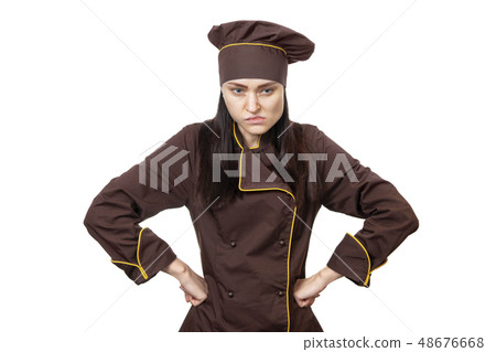 angry chef with hands on the hips angry chef with hands on the hips 48676668