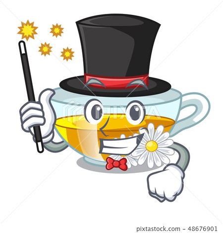 Magician chamomile tea isolated the with mascot Magician chamomile tea isolated the with mascot 48676901