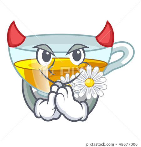 Devil chamomile tea in the cartoon shape Devil chamomile tea in the cartoon shape 48677006